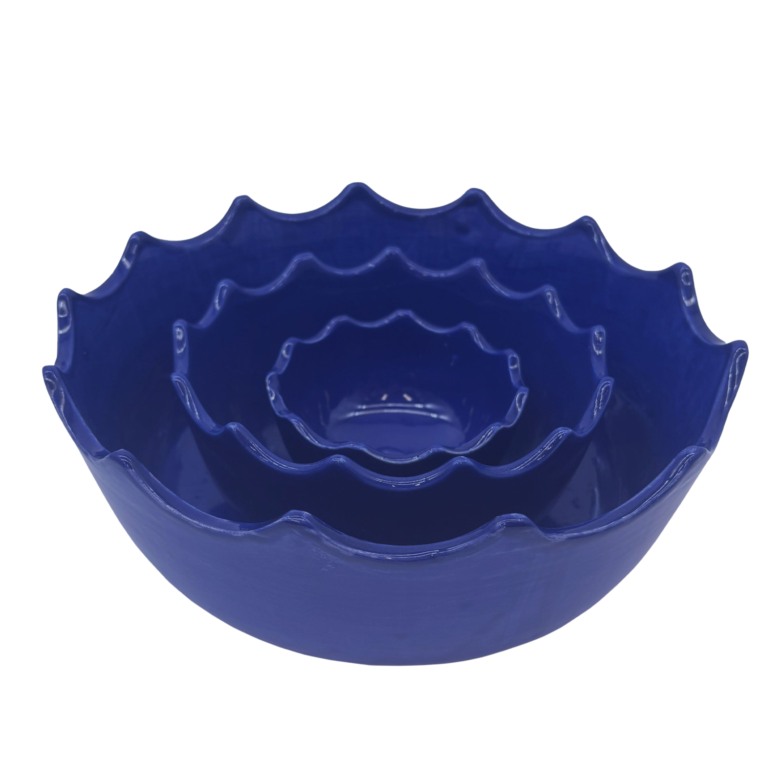 Set of 3 Scalloped Edge Bowls