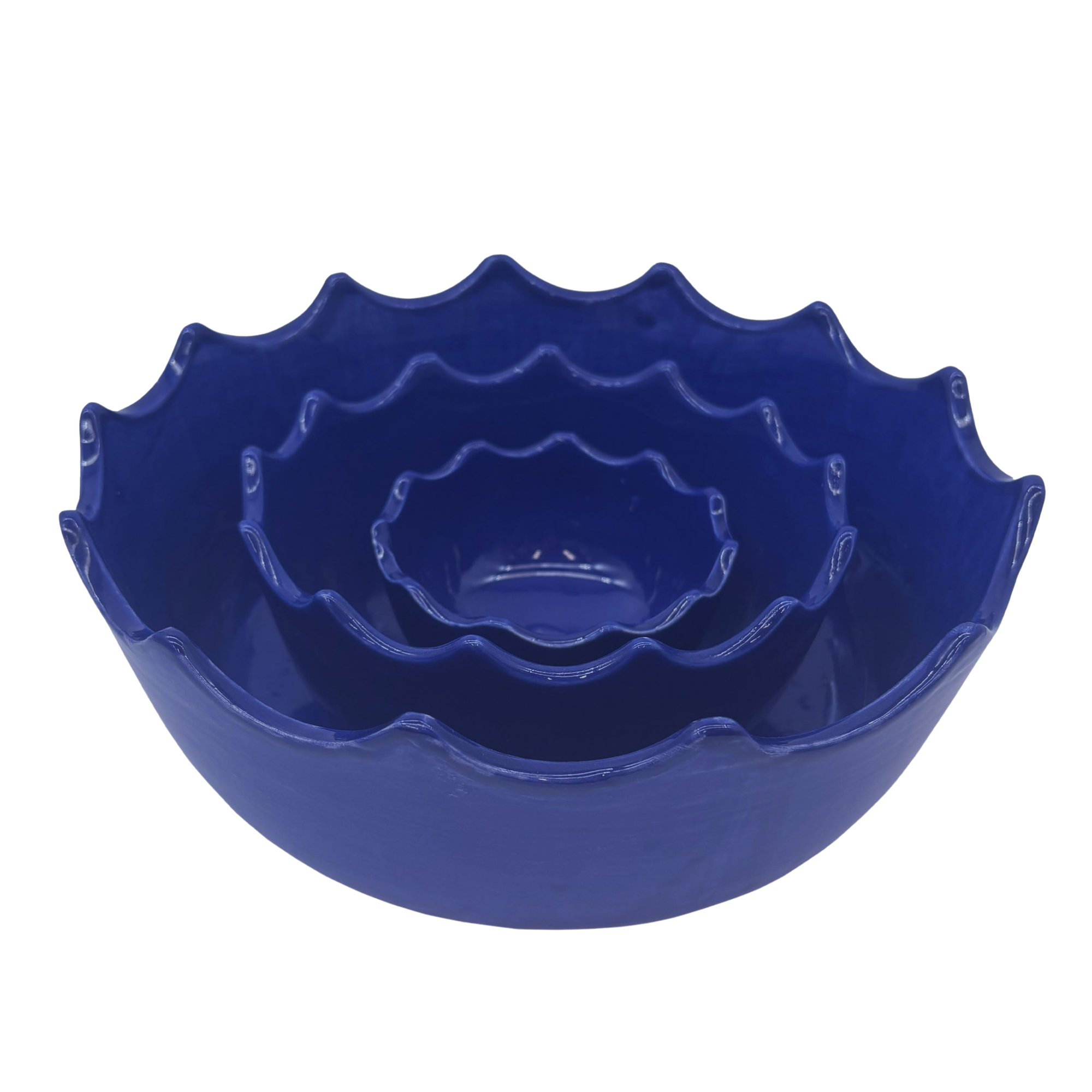 Set of 3 Scalloped Edge Bowls