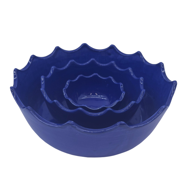 Set of 3 Scalloped Edge Bowls