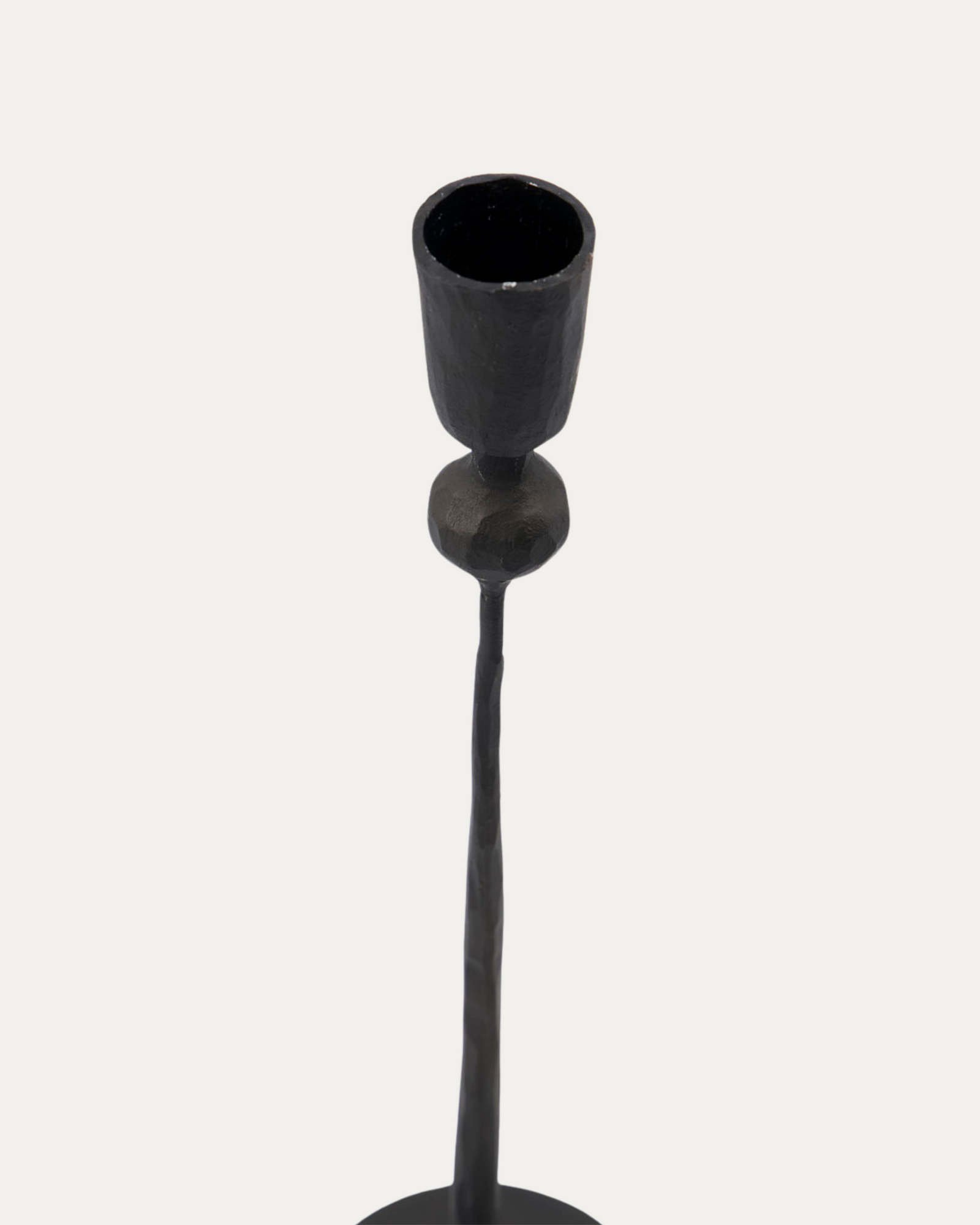 Black Roros Iron Candlestick, 29 cm