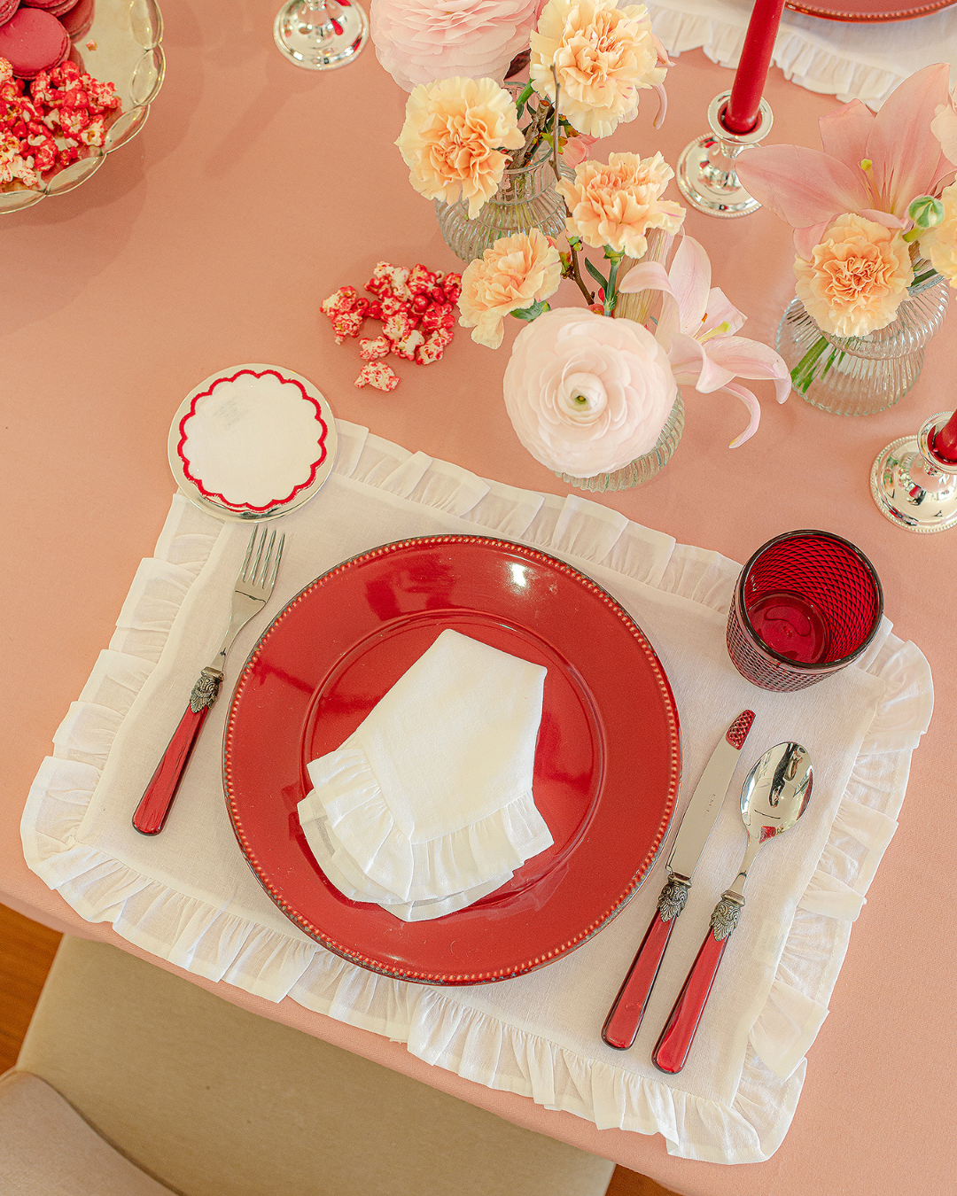 White Ruffle Linen Placemat