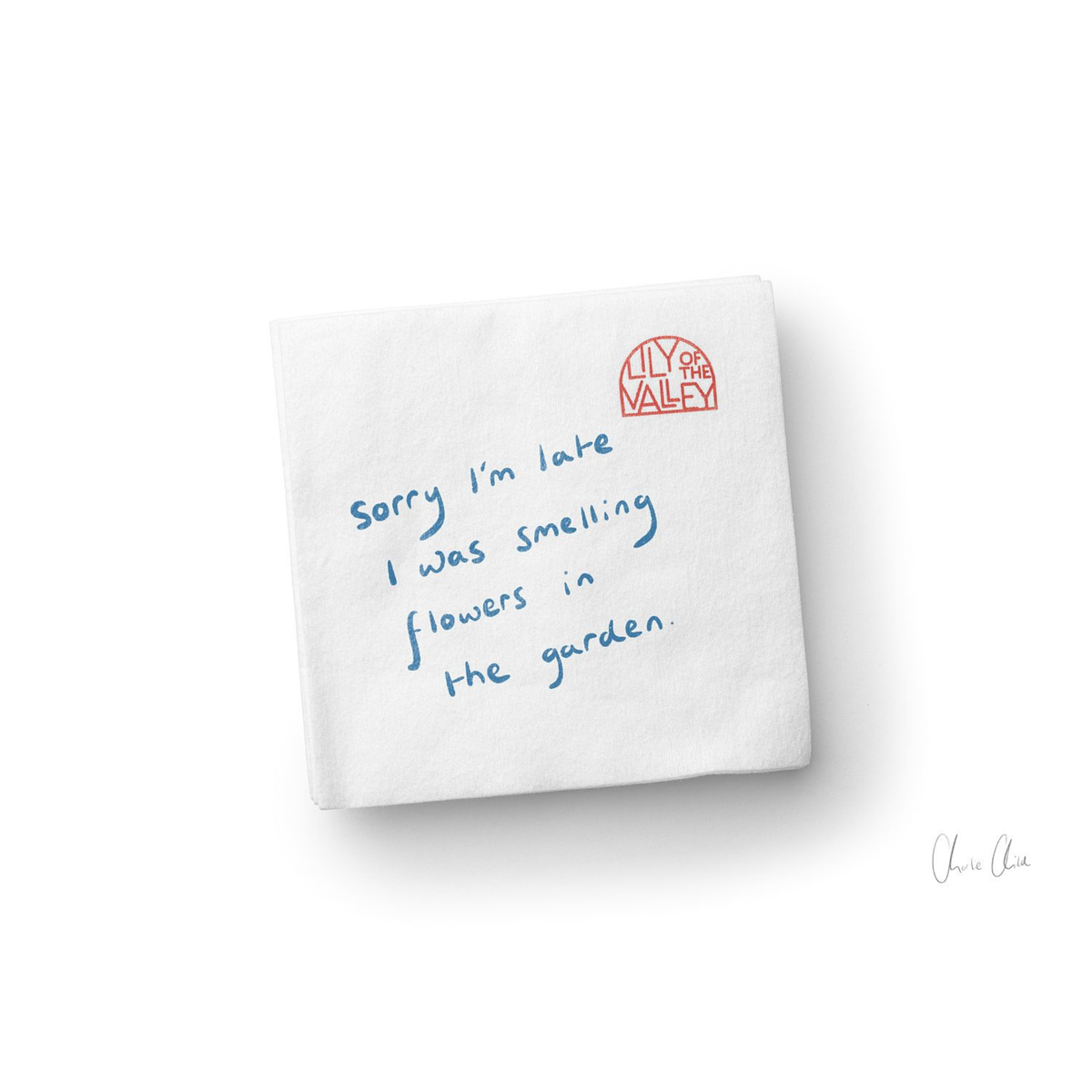Napkin at Lily of The Valley Print