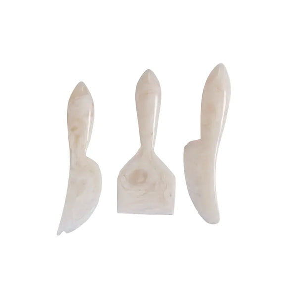 Resin Cheese Knife, Vanilla Set of 3 6 Inches - Casa Amarosa