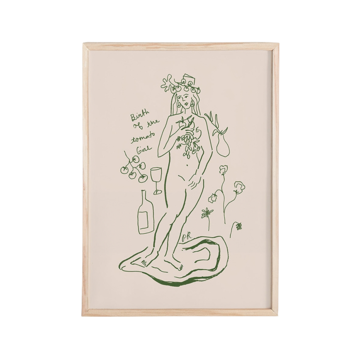 "Birth of the Tomato Girl" Mini Art Print