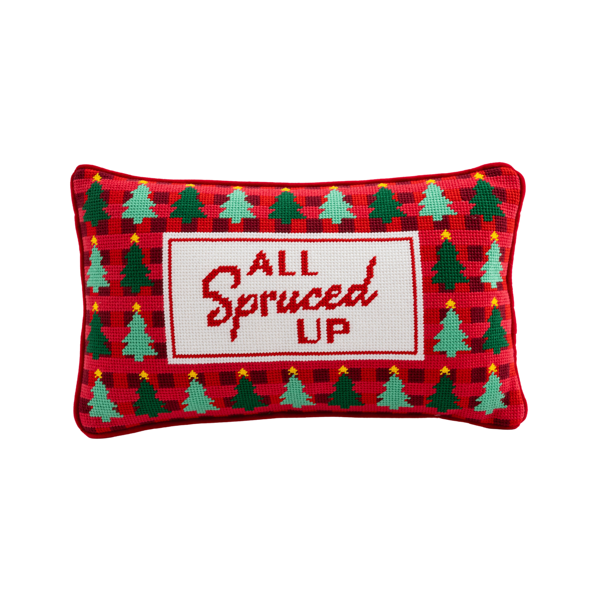 All Spruced Up Needlepoint Pillow
