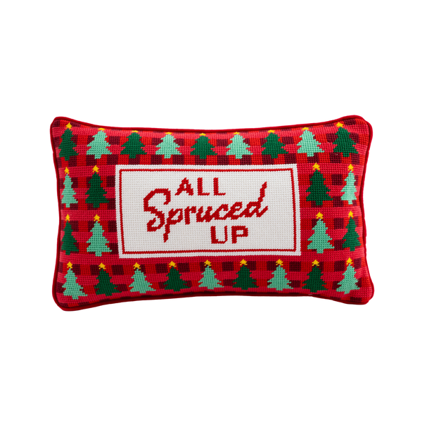 All Spruced Up Needlepoint Pillow