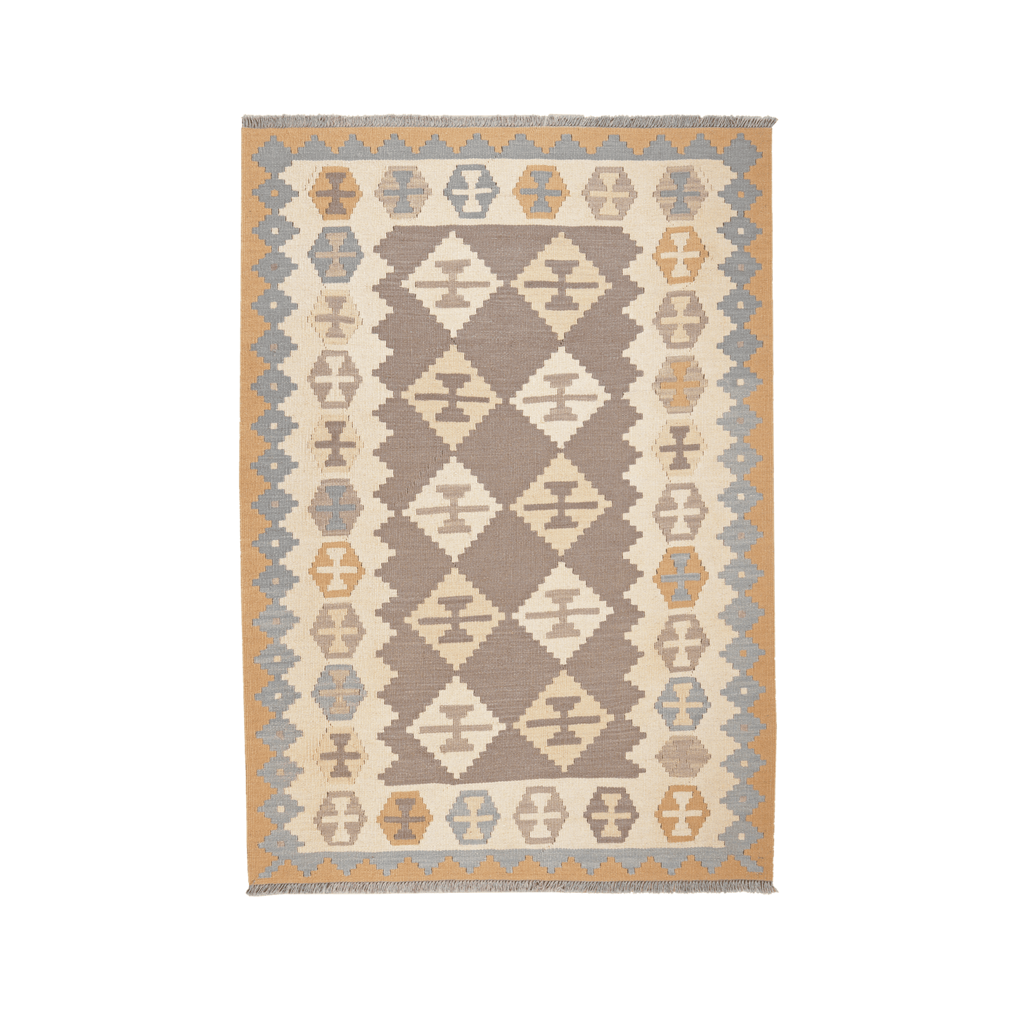 Kelim Gashgai Handwoven – Grey, 178 x 125cm