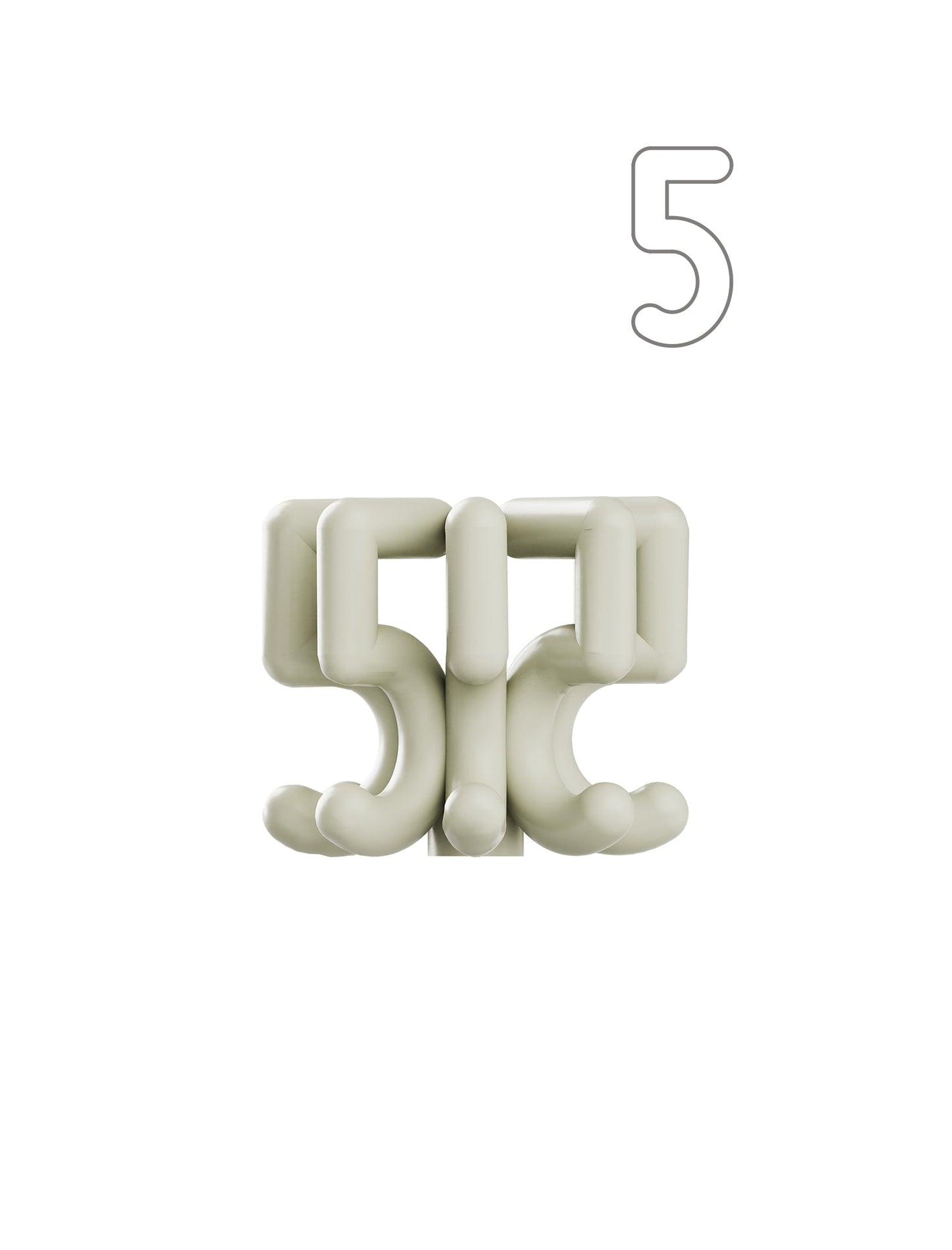 Digit Candle Holder Five
