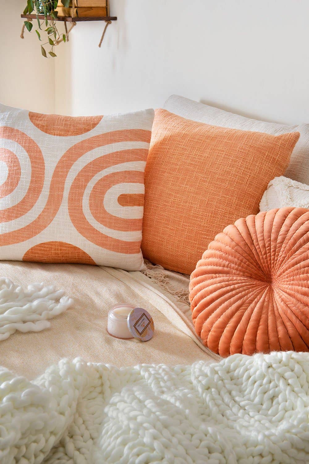 Sunset Handblock Throw Pillow | Block Print | Without Filler