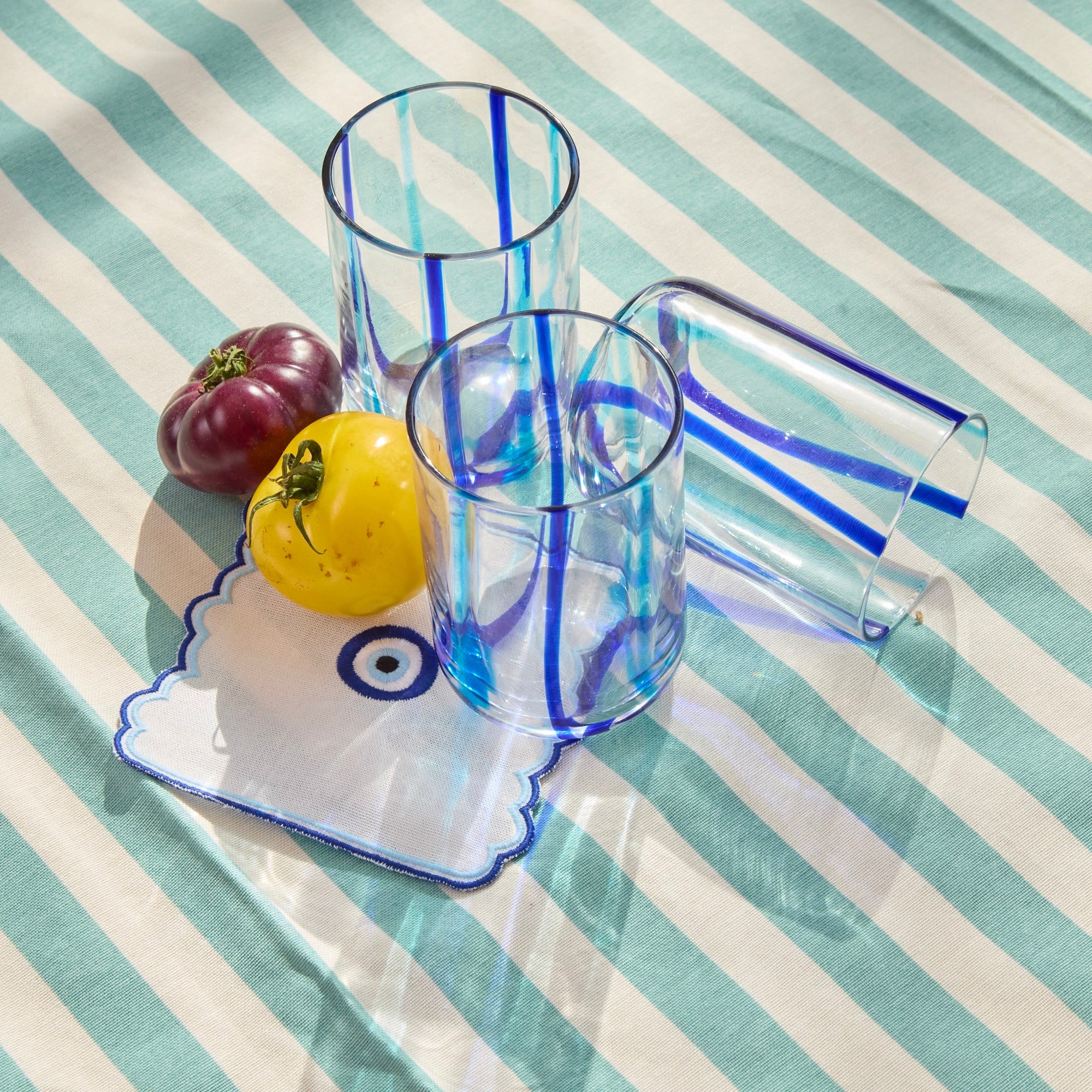 Blue Striped Tumblers (set of 6)