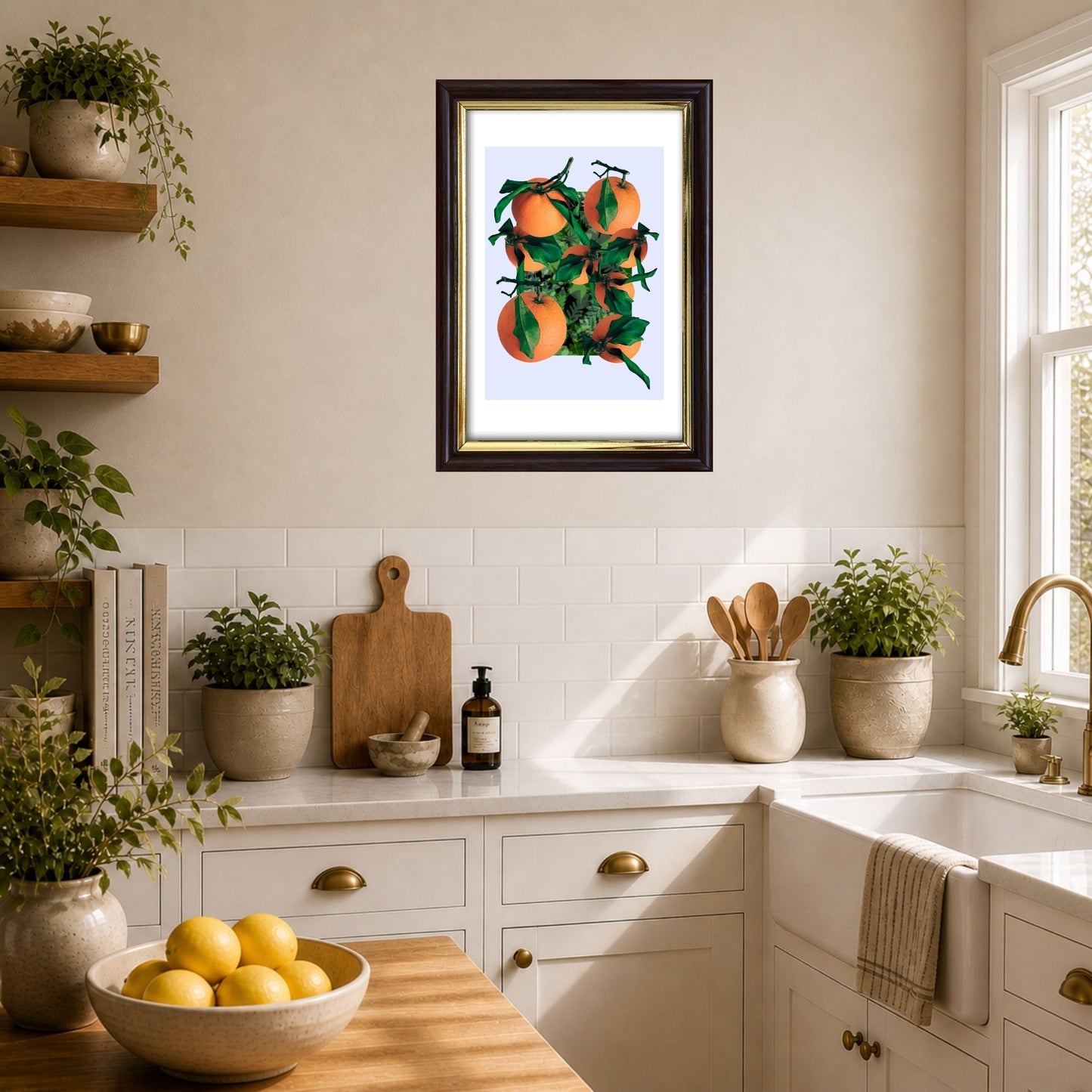 Suspended Yield - Oranges (in lilac) Collage — A4 Limited Edition Print