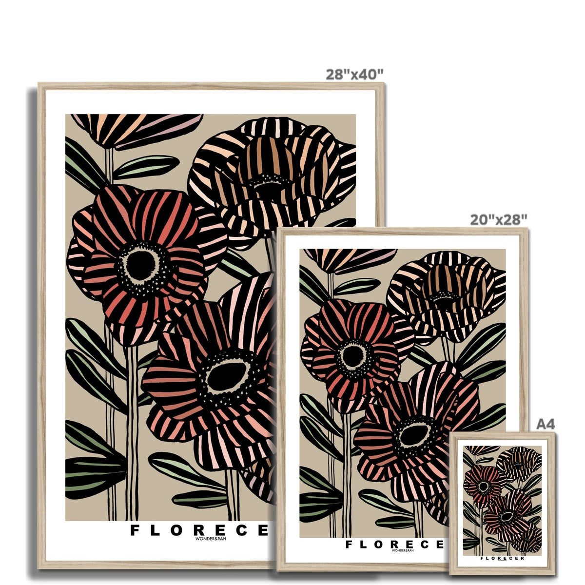 Taupe Florecer Floral Print
