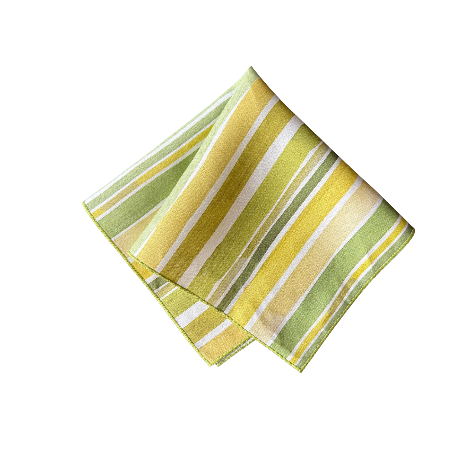 Lagos Stripe linen dinner napkin single napkin styled on plate - Goldie Home