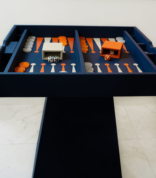 Leather Game Table Blue
