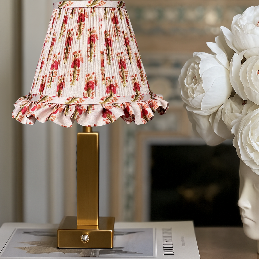 Athena Slim Rechargeable Table Lamp (Red flower ruffle)