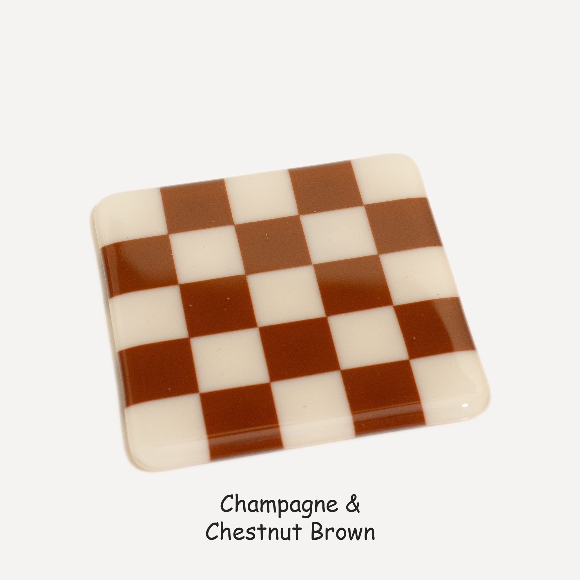 10cm Chequered Dual Colour Coaster - Oceanside Collection - Champagne &amp; Chestnut image