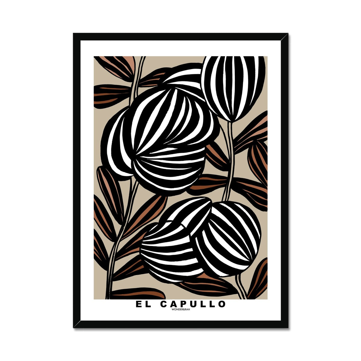 Taupe El Capullo Floral Print