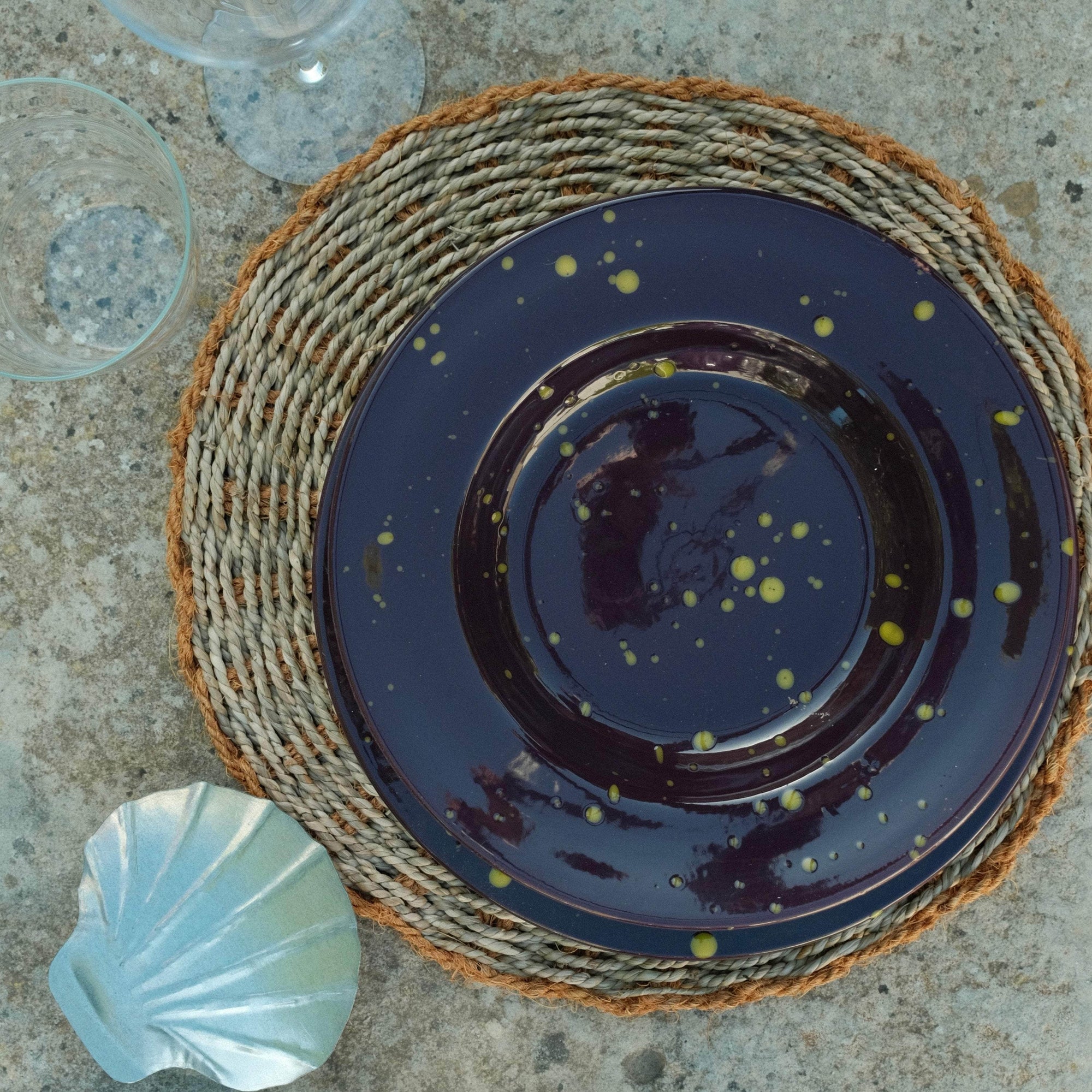 Fisculo Hand Woven Placemat | Natural, Pink & Saffron