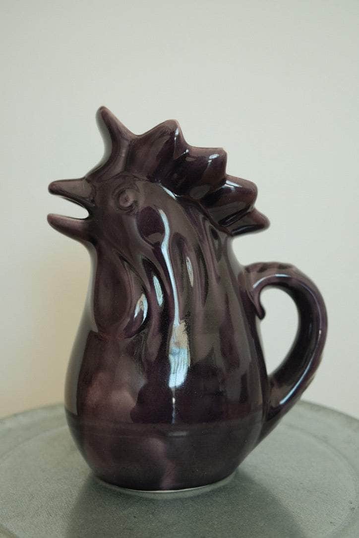 Hand-glazed Terracotta Rooster Jug