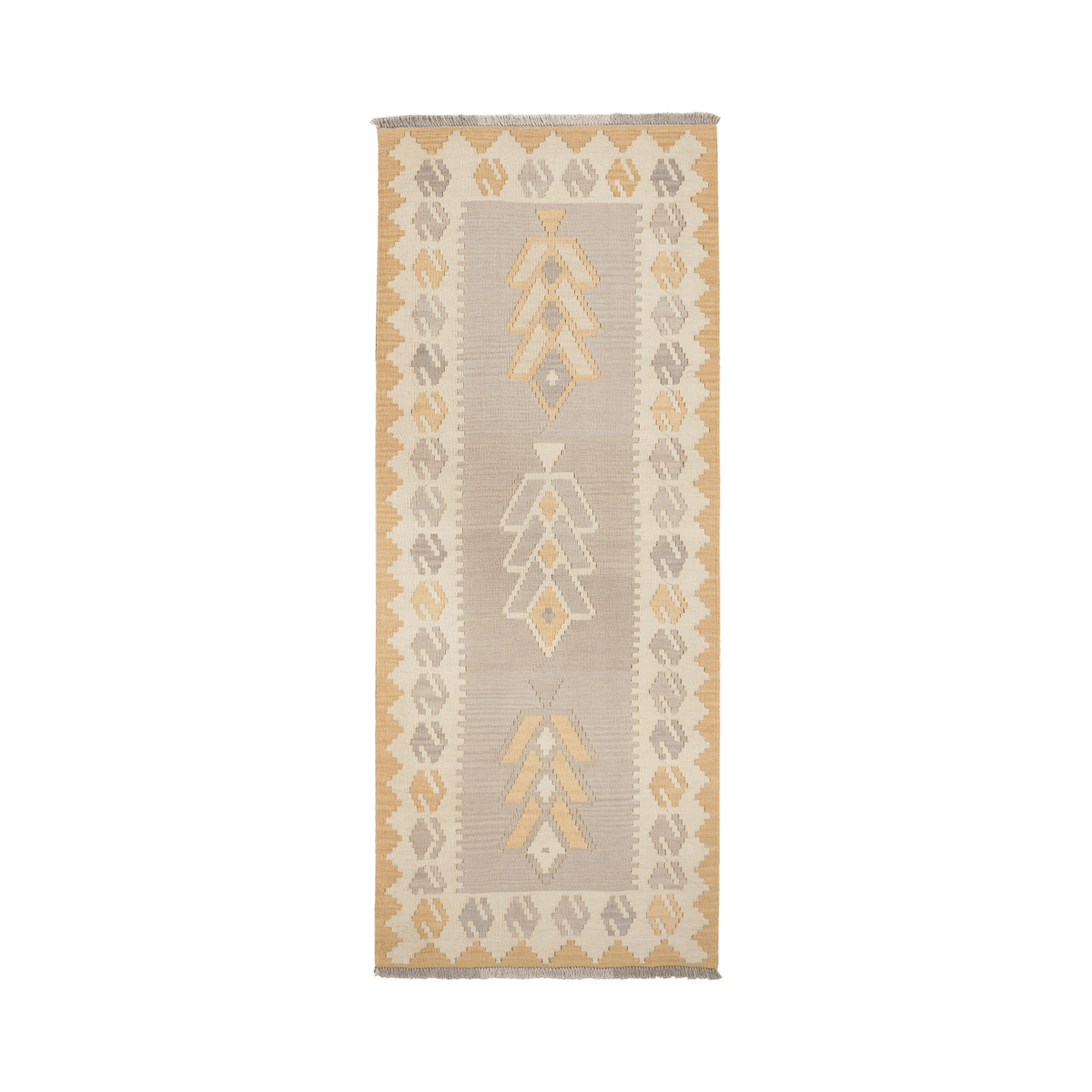 Kelim Gashgai Handwoven – Grey, 211 x 84cm