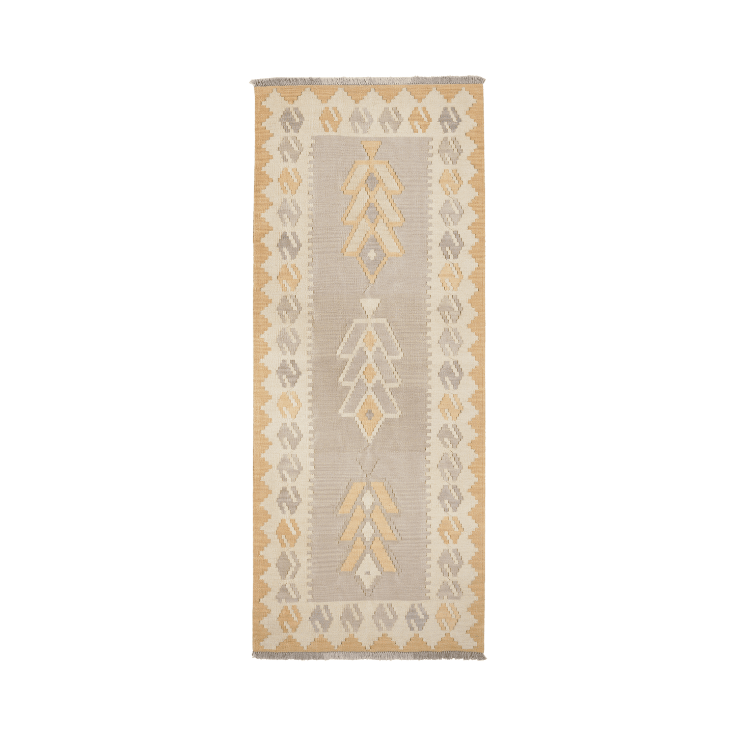 Kelim Gashgai Handwoven – Grey, 211 x 84cm