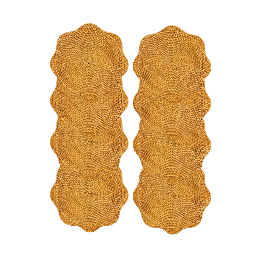 Natural rattan Charger Plate - Scallop