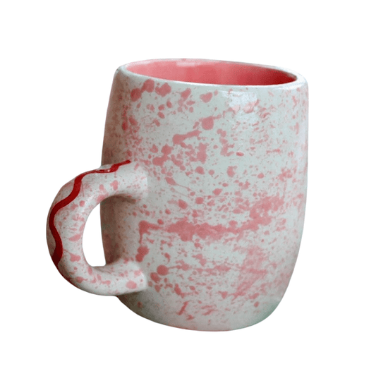 Pink Splatter Coffee Mugs - Set of Two