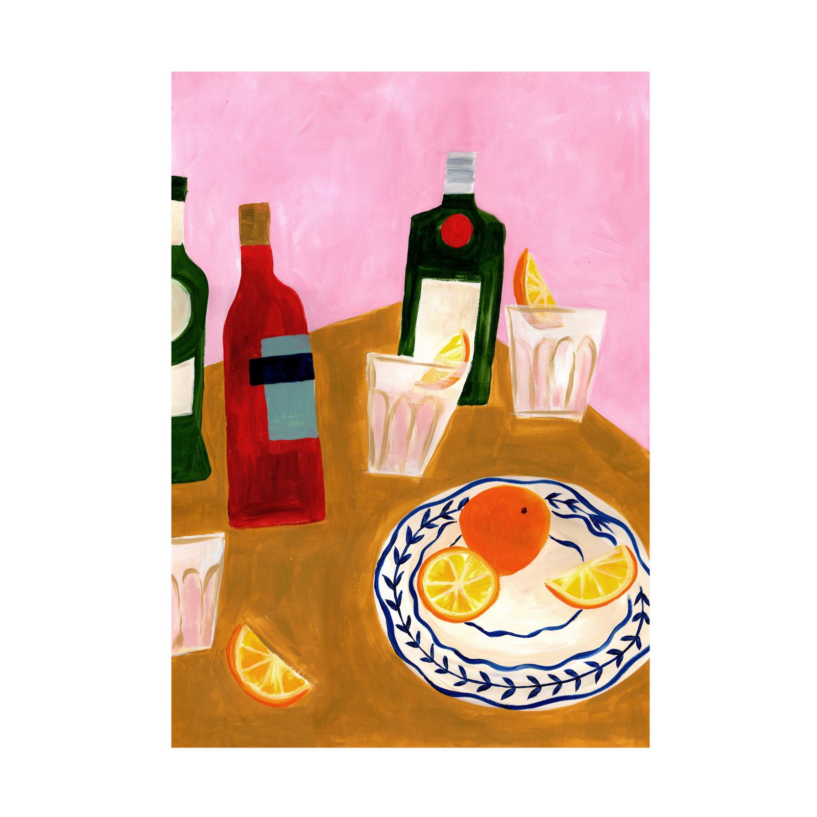 Negroni Nights / Contemporary Cocktail Still Life Art Print.