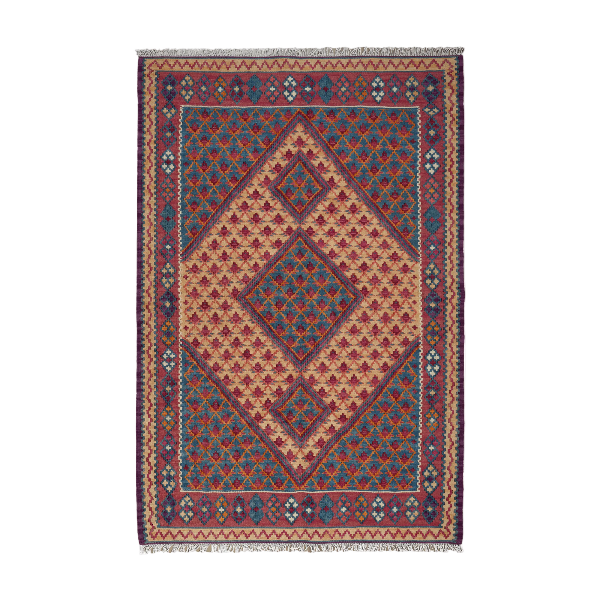 Kilim Senneh Rug · Hand-Woven - Beige, 161x107 cm