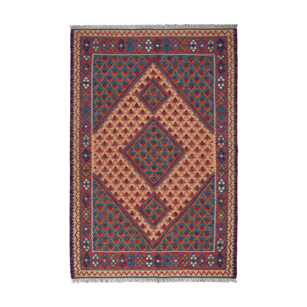 Kilim Senneh Rug · Hand-Woven - Beige, 161x107 cm