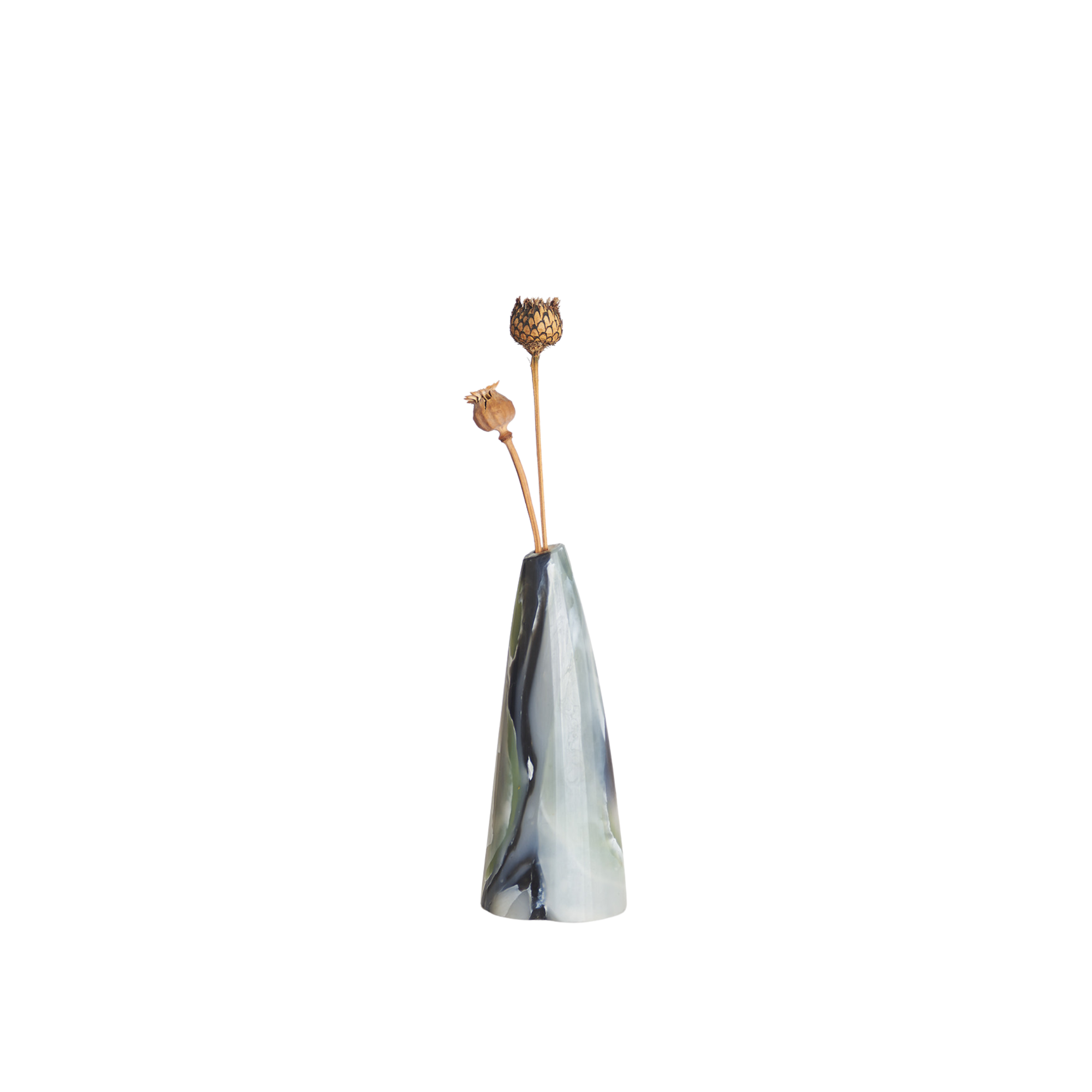Recycled Plastic Marbled Bud Vase - Sage Peaks