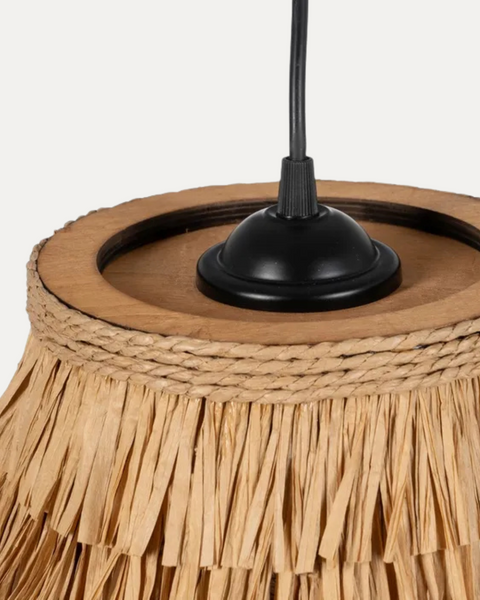 Natural-Fibre Pendant Light, 35 x 35 x 50 cm