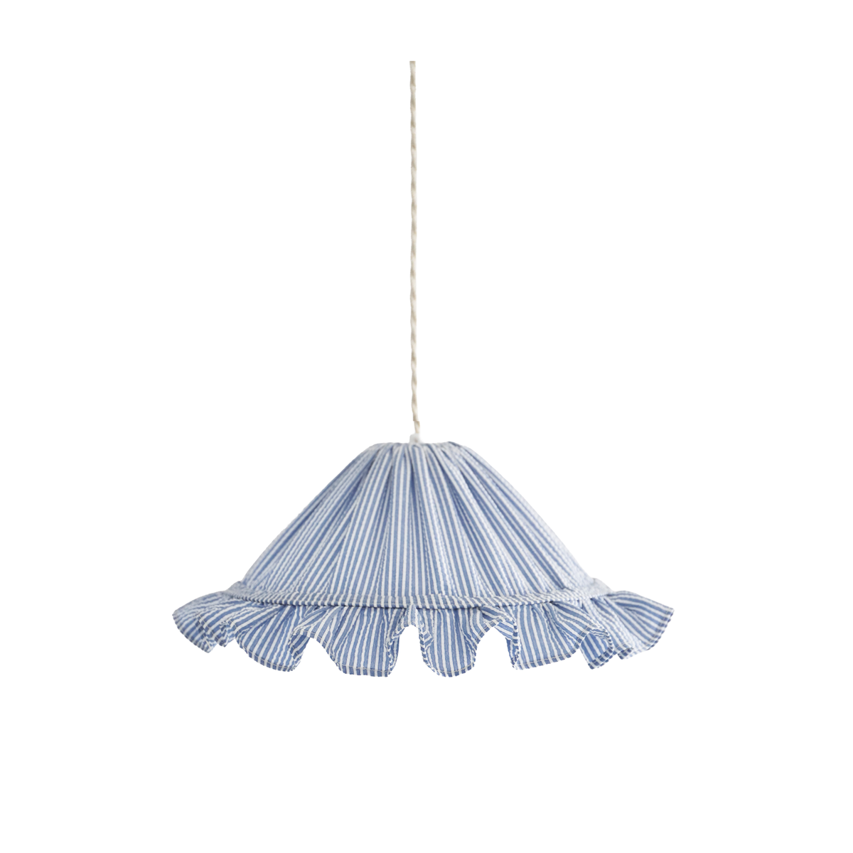 Petite Emilia Fine-Striped Conical Ruffle Lampshade "Marina"