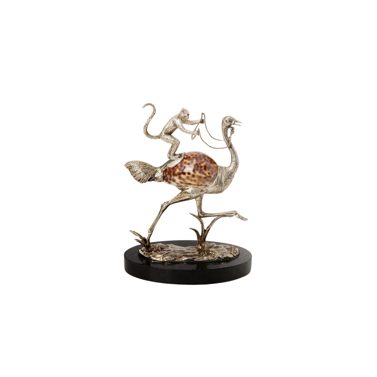 Saharan Dreams (Monkey On An Ostrich) Sculpture