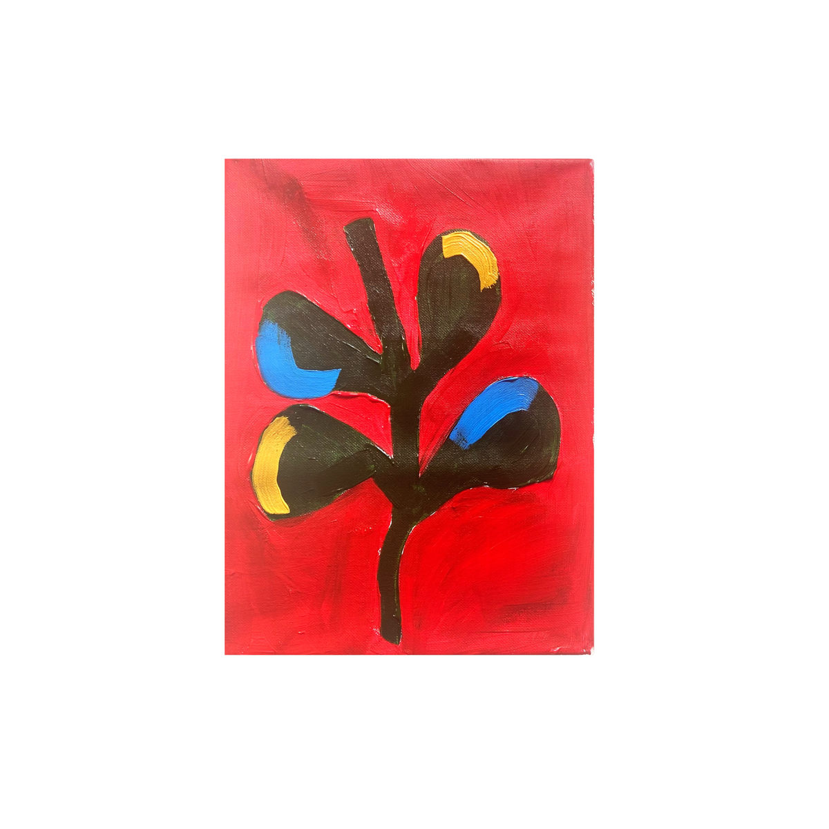 Flower In Blue & Yellow Artwork