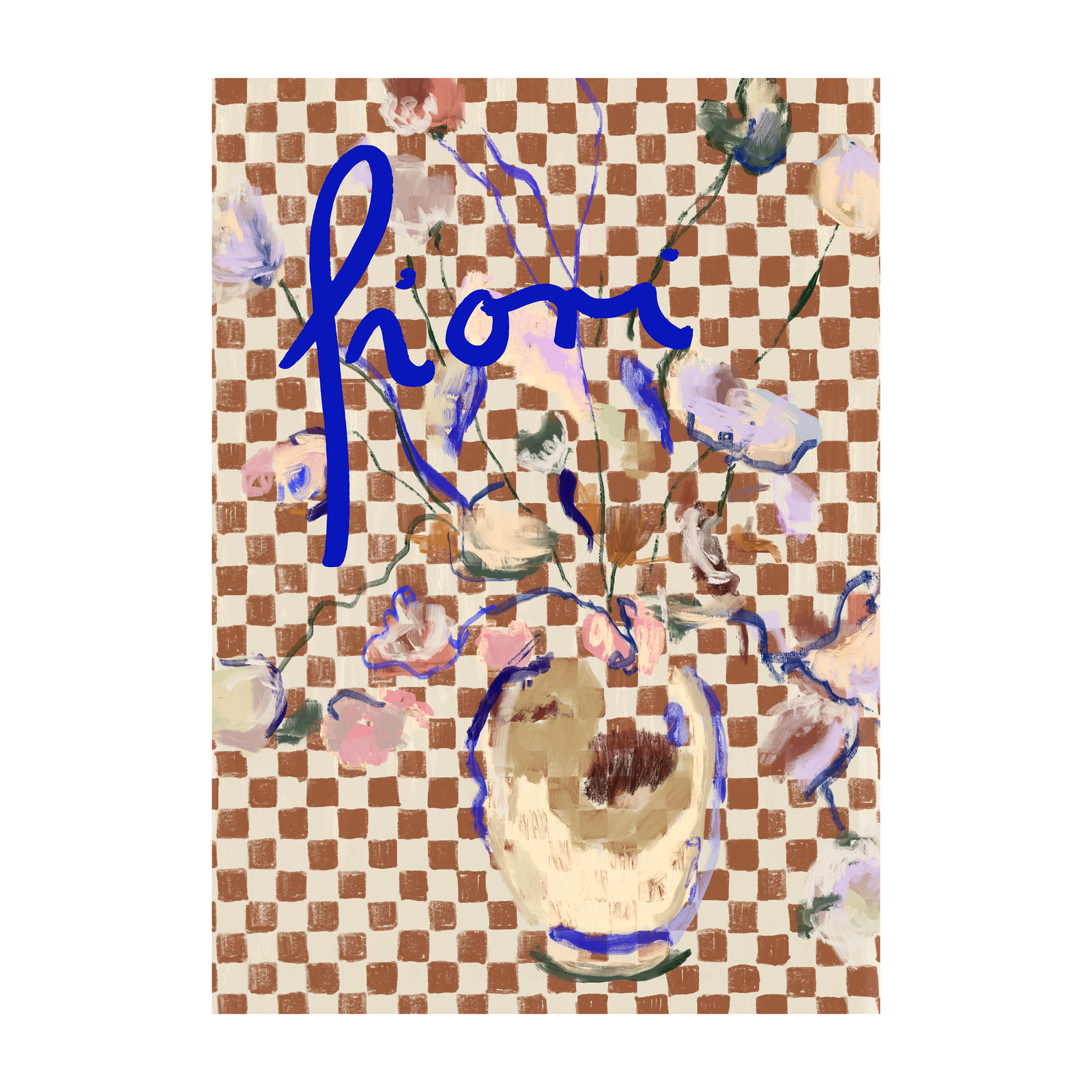 Fiori a Scacchi Print
