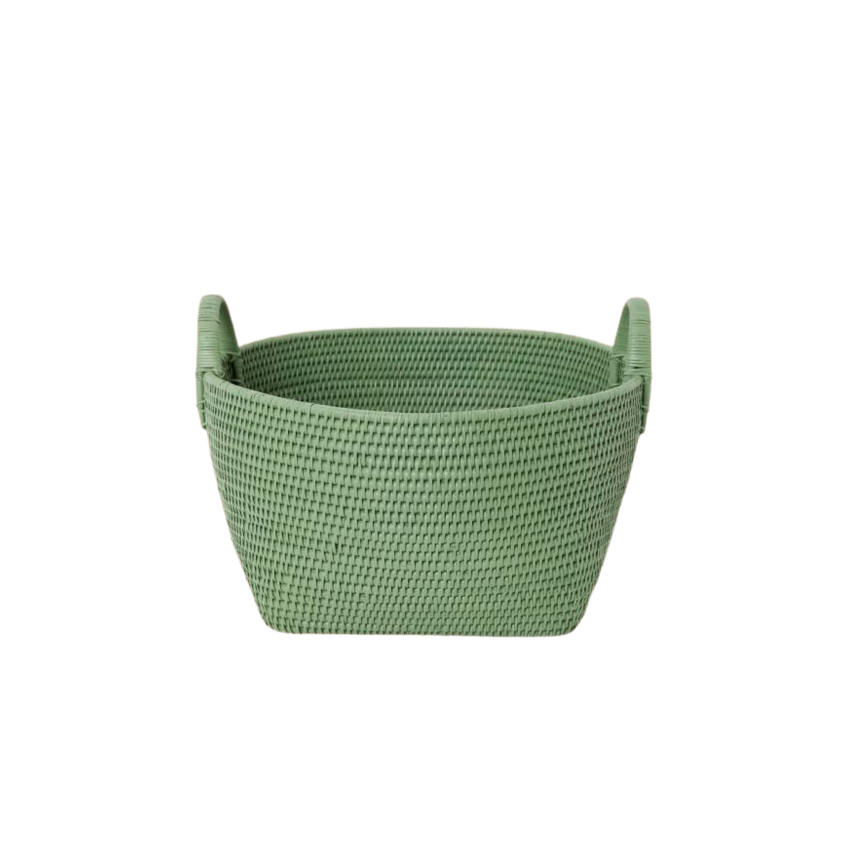 Handy Handwoven Rattan Basket - Green