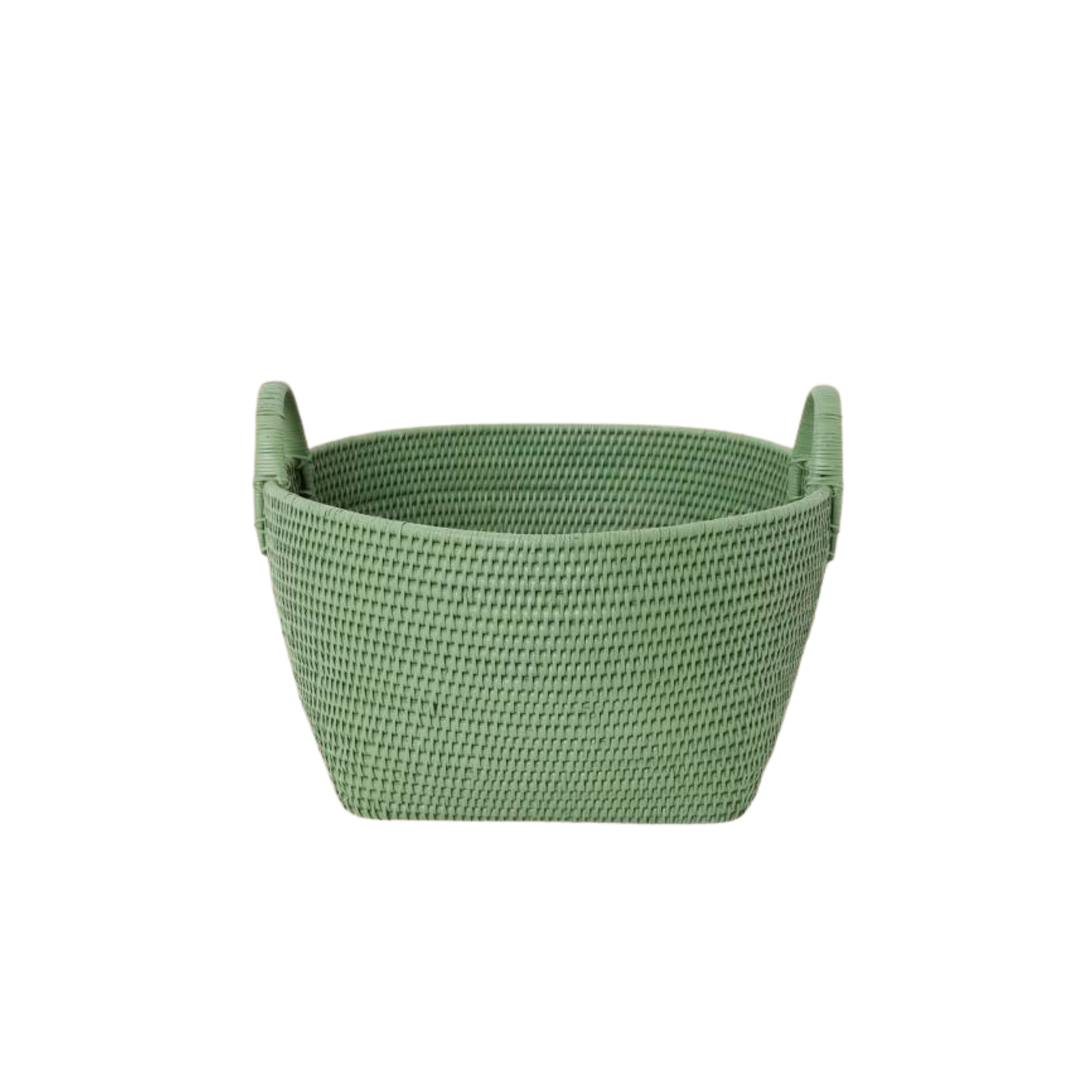 Handy Handwoven Rattan Basket - Green