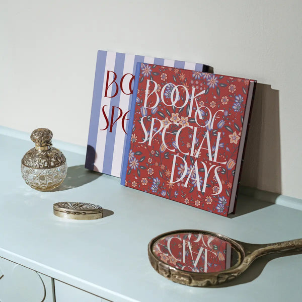 Book of Special Days Heritage Red – keepsake memory book with floral cover and slipcase