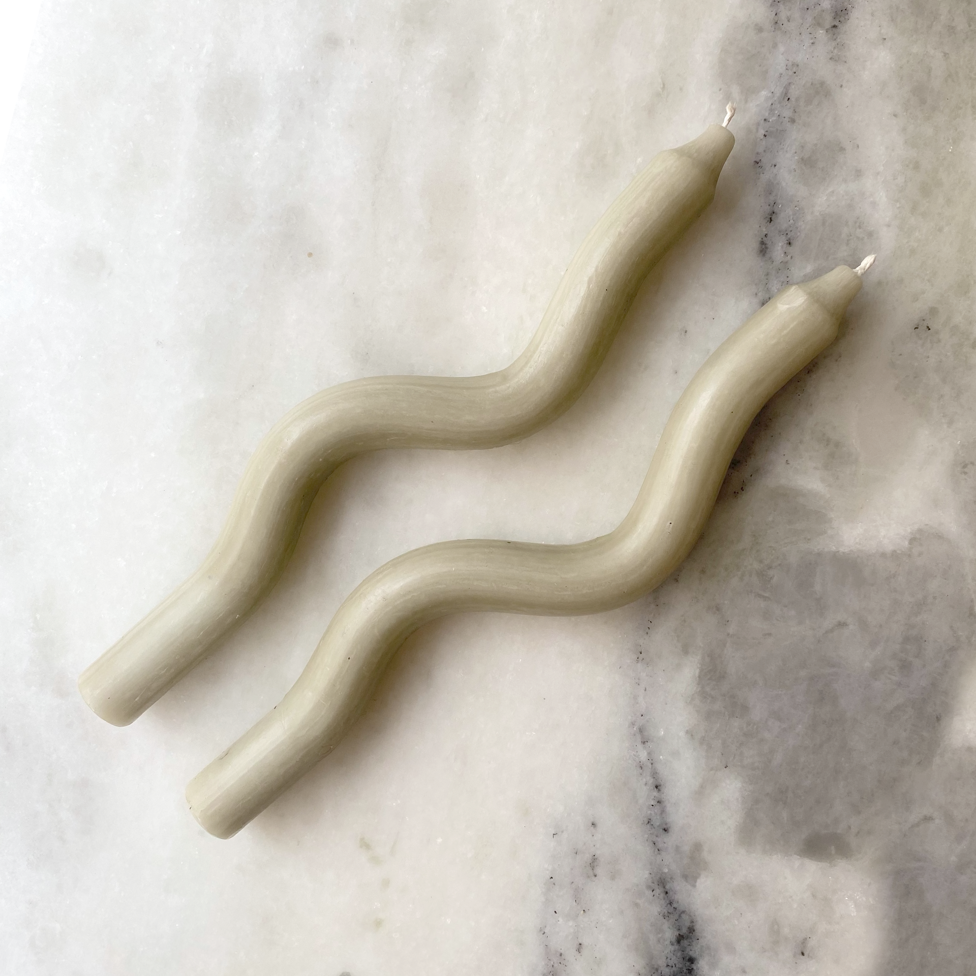 Sage Green Worm Candle