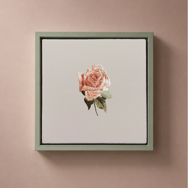 Personalised Birth Flower Embroidered Canvas
