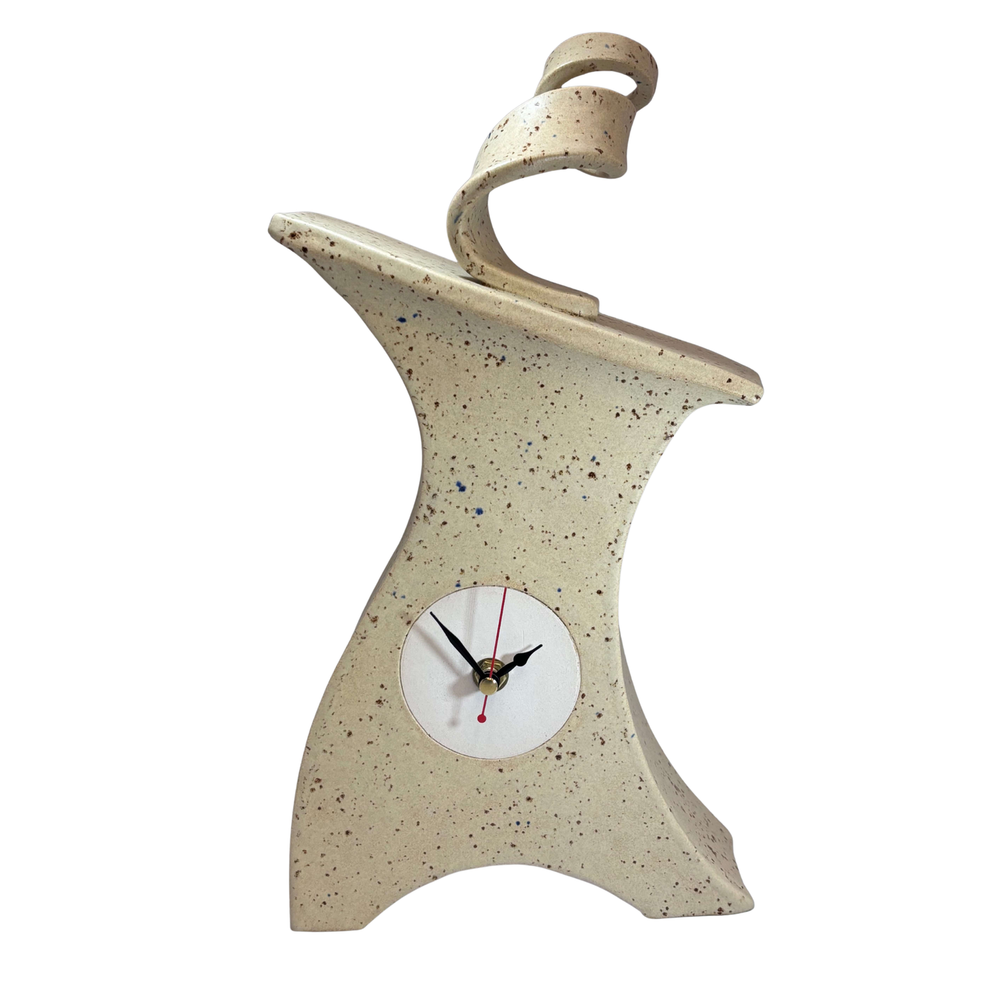 Ceramic Mantel Clock - Oatmeal Speckle