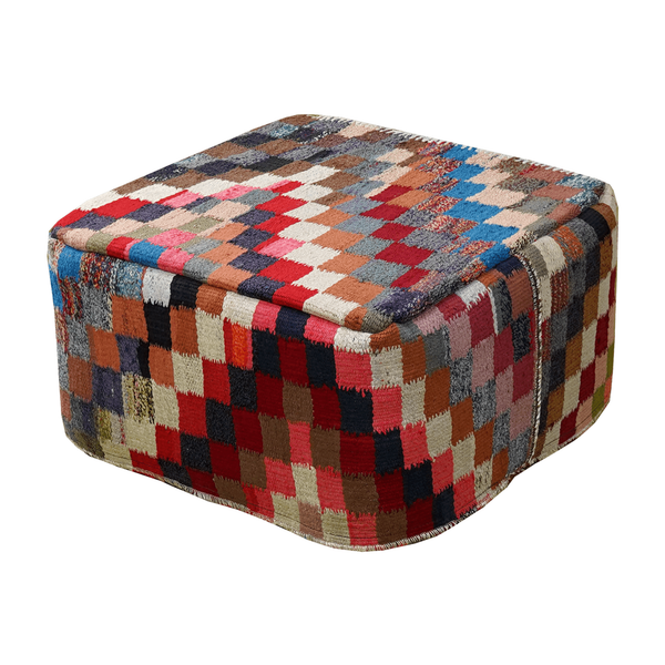 Kilim Pouf · Handcrafted - Multicoloured, 65x65 cm