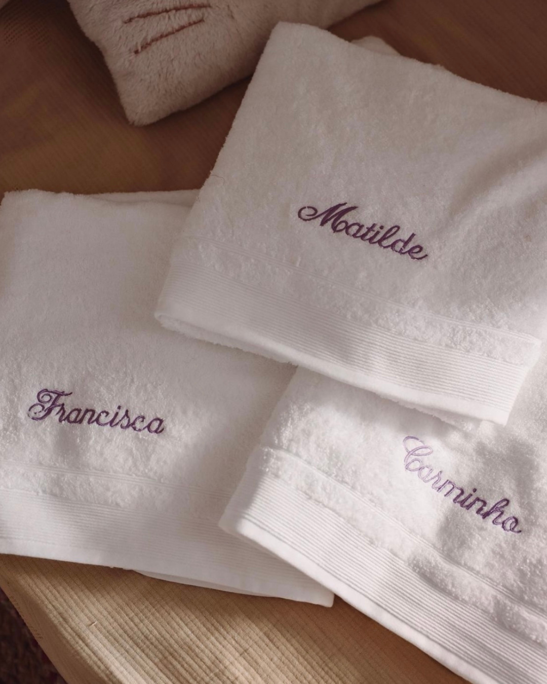 Personalised White Bath Towel MF