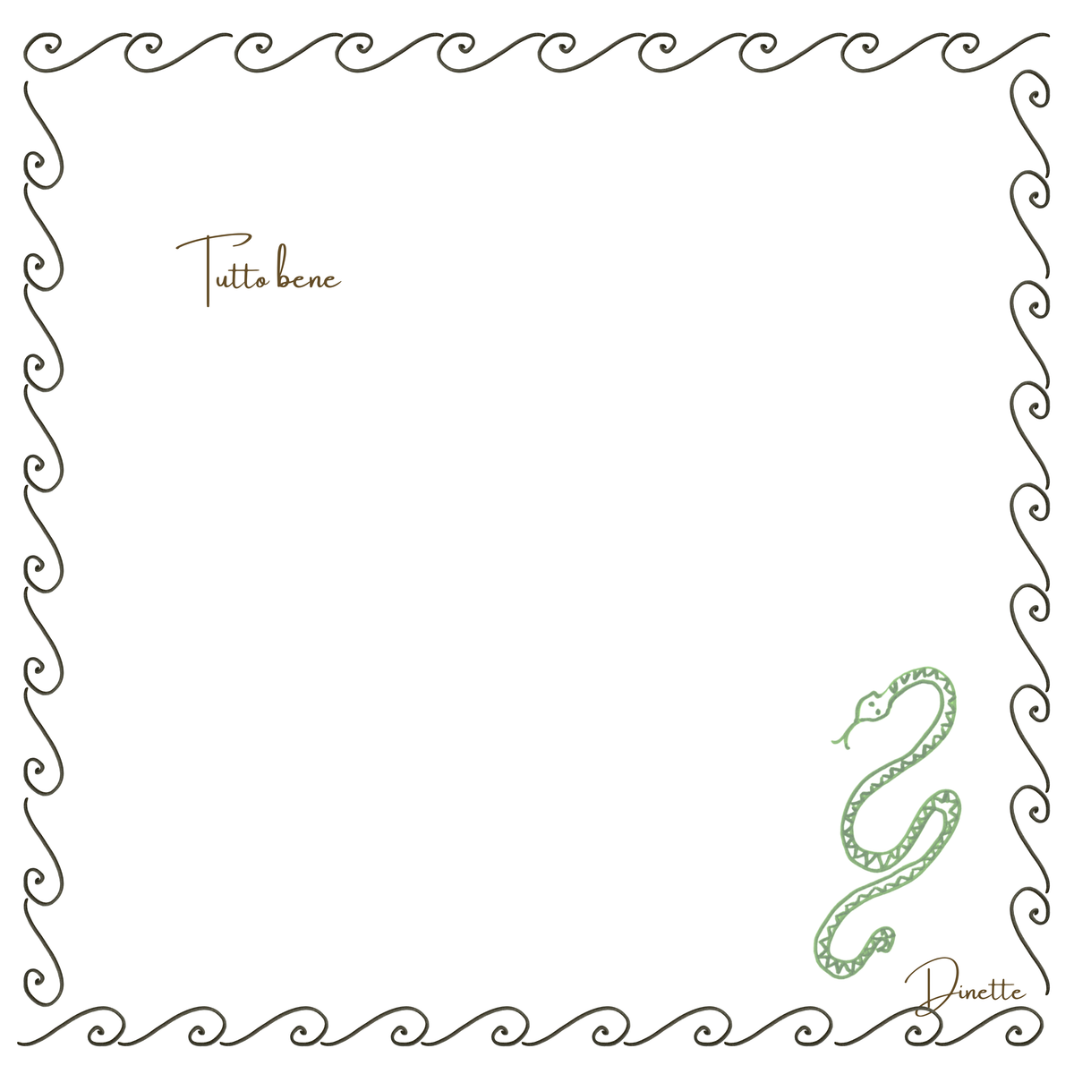 The Palm and the Snake - Set of Two Linen Lunch Napkins