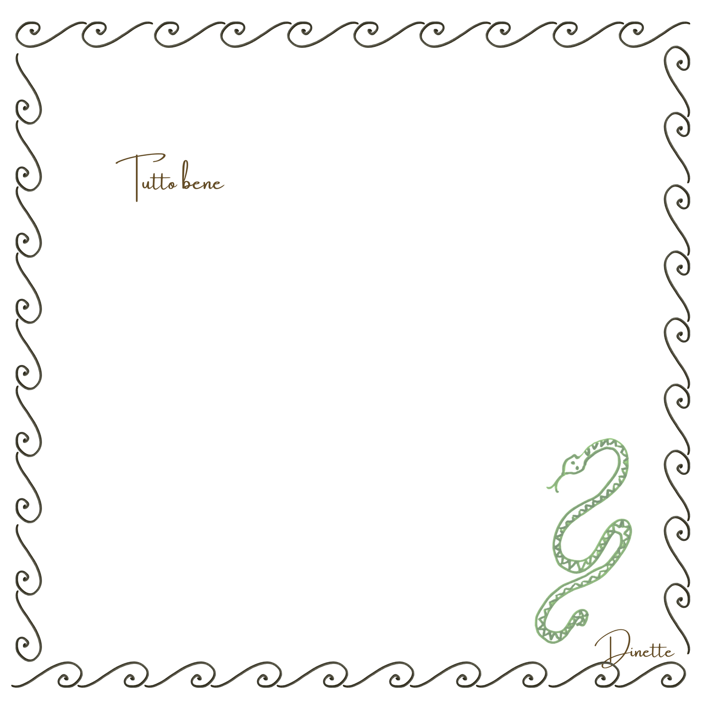 The Palm and the Snake - Set of Two Linen Lunch Napkins