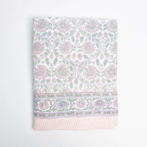 Pink and Green Vine Tablecloth