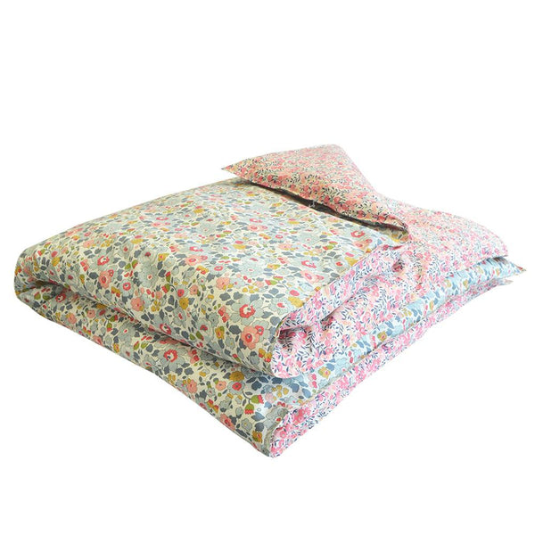 Reversible Heirloom Quilt made with Liberty Fabric BETSY GREY & WILTSHIRE PINK - Coco & Wolf