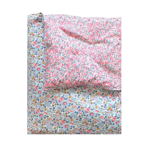 Reversible Heirloom Quilt Made With Liberty Fabric Betsy Grey & Wiltshire Pink