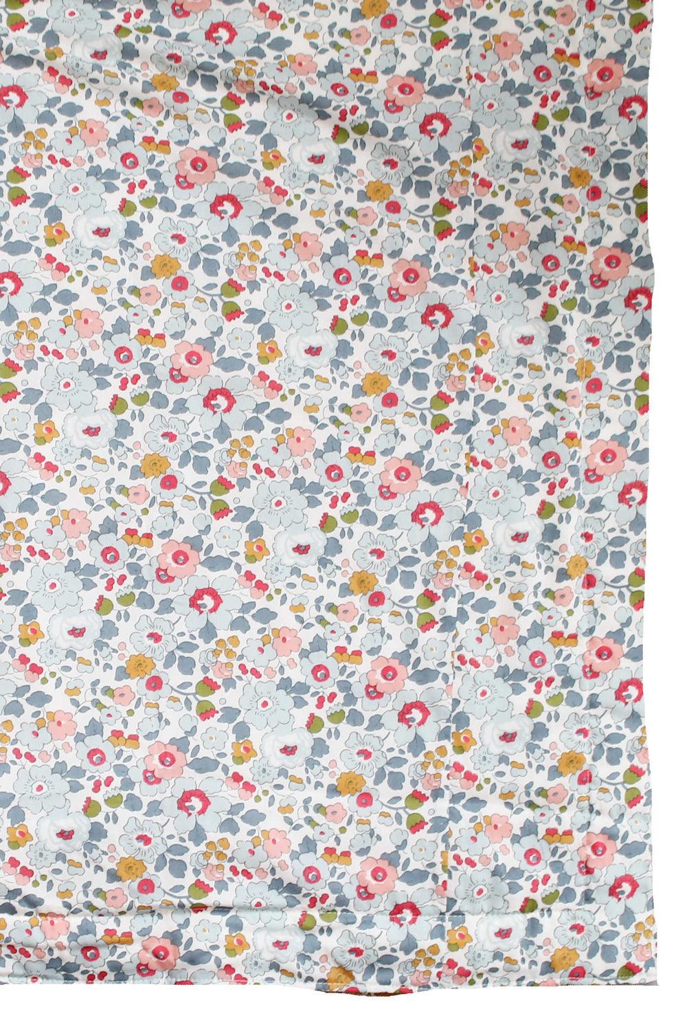 Reversible Stitch Border Bedspread made with Liberty Fabric BETSY GREY & CAPEL MUSTARD - Coco & Wolf